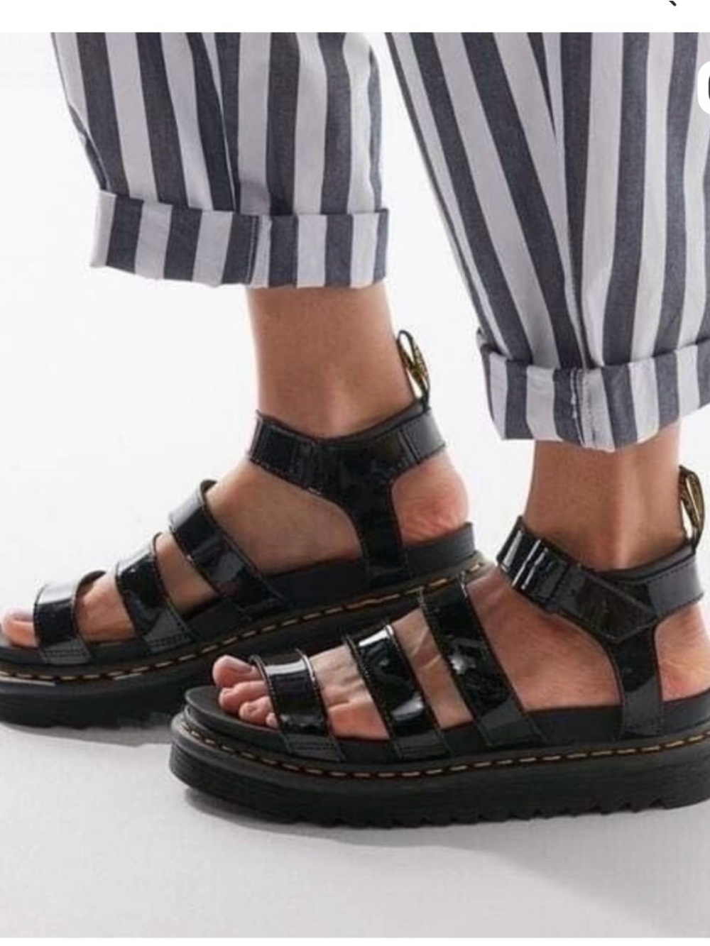 Dr. Martens Blaire High Shine Patent Sandals - Women - Size 7